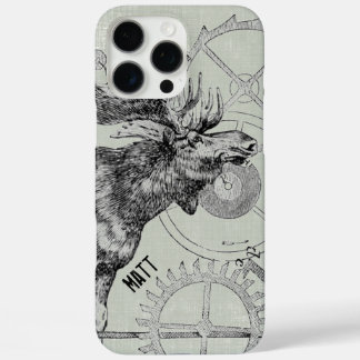 Funda iPhone 16 Pro Max Vida silvestre Steampunk Moose