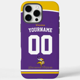 Funda iPhone 16 Pro Max Vikings Personalizados Fútbol Americano de Jersey