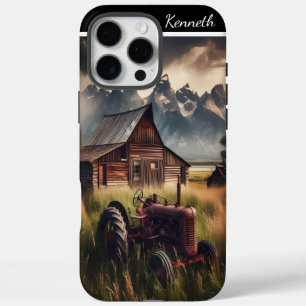Funda iPhone 16 Pro Max Vista Rustica de Tractor y Montaña