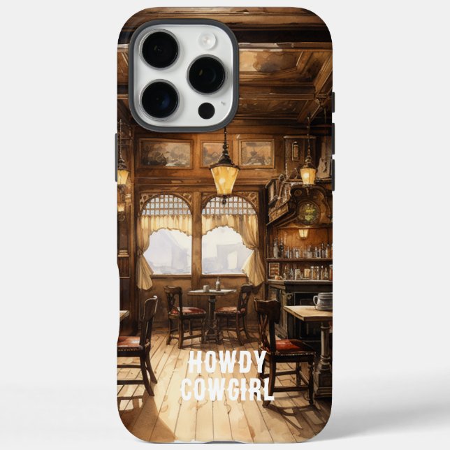 Funda iPhone 16 Pro Max Western Cowboy Cowgirl Wild West Town (Reverso)