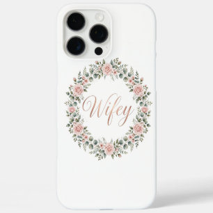 Funda iPhone 16 Pro Max Wifey Floral Rose Gold iPhone Case