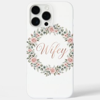 Funda iPhone 16 Pro Max Wifey Floral Rose Gold iPhone Case
