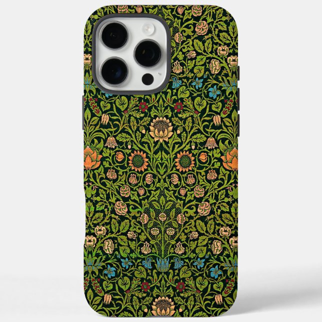 Funda iPhone 16 Pro Max William Morris - Columbina, verde oscuro, (Reverso)