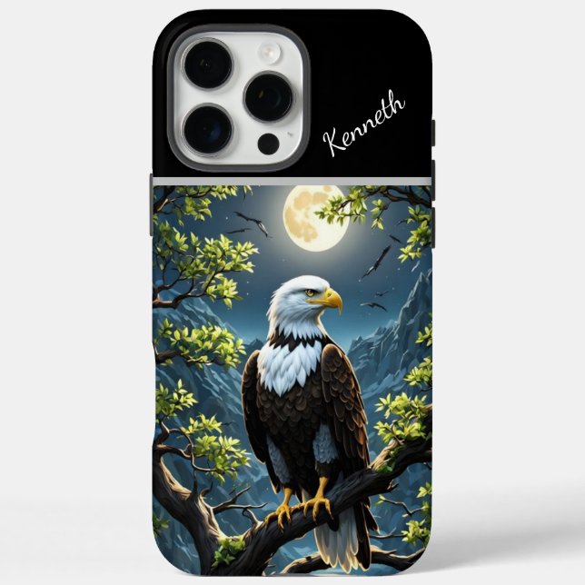 Funda iPhone 16 Pro Max Willow por la noche con águila (Reverso)