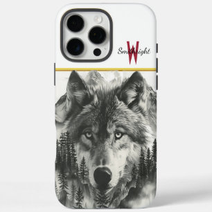 Funda iPhone 16 Pro Max Wolf aparece en las montañas brumosas del amanecer