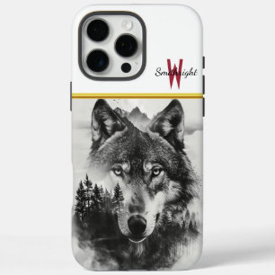 Funda iPhone 16 Pro Max Wolf mira a través del bosque polvoriento