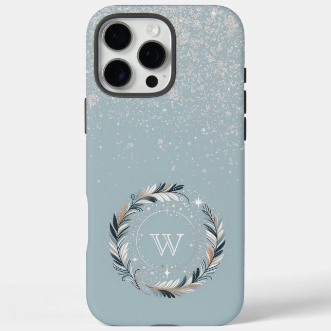 Funda iPhone 16 Pro Max Wreath de invierno encantado (Reverso)