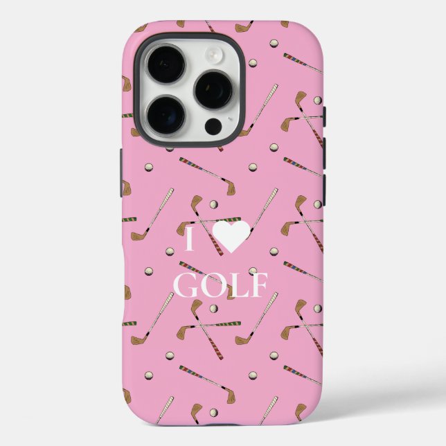 Funda iPhone 16 Pro Me encanta el rosa del golf (Reverso )