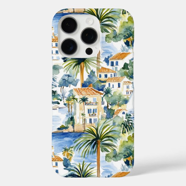 Funda iPhone 16 Pro Mediterráneo Azul tropical (Reverso )