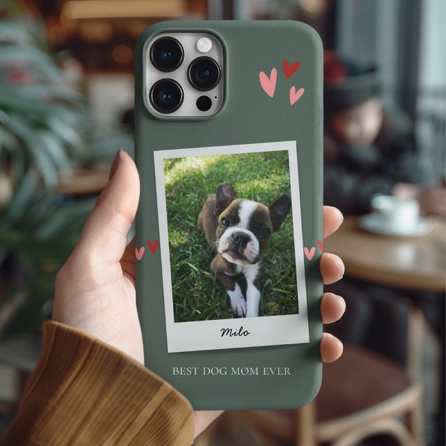Funda iPhone 16 Pro Mejor Perro Mamá Perro Foto Sage Green (Subido por el creador)