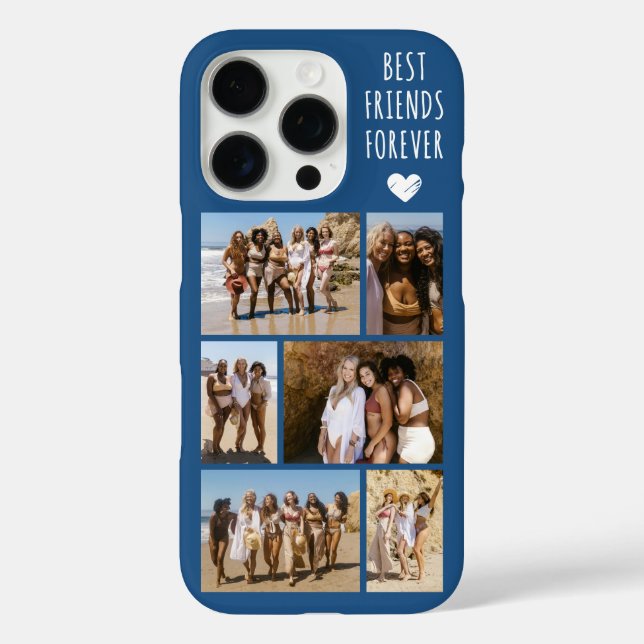 Funda iPhone 16 Pro Mejores Amigos Para Siempre 6 Foto Azul (Reverso )