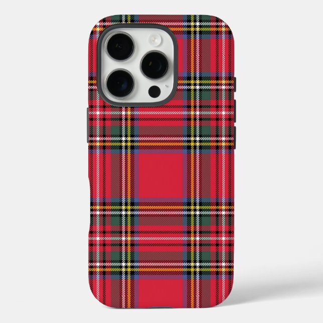 Funda iPhone 16 Pro Merry Christmas Red Plaid (Reverso )