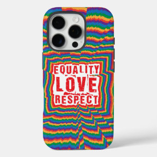 Funda iPhone 16 Pro Mes del orgullo de amor y respeto por la igualdad