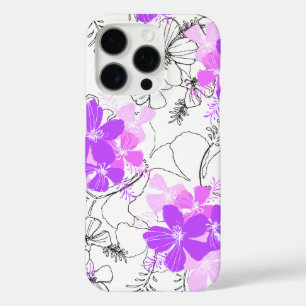 Funda iPhone 16 Pro Midnight Garden Hawai Hibiscus Floral Violet