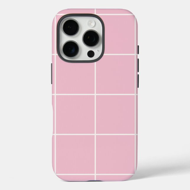 Funda iPhone 16 Pro Minimal Color Grid Check Pattern (Reverso )