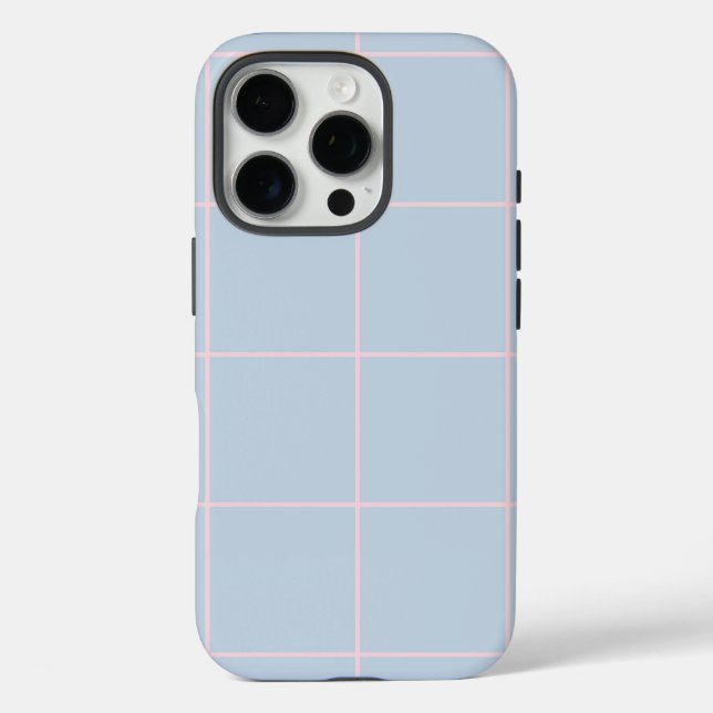Funda iPhone 16 Pro Minimal Color Grid Check Pattern (Reverso )