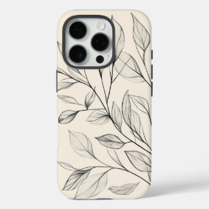 Funda iPhone 16 Pro Minimalista Sketch de rama Elegancia natural