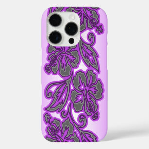 Funda iPhone 16 Pro Moana Hibiscus Hawaiana Floral Blend Lavender