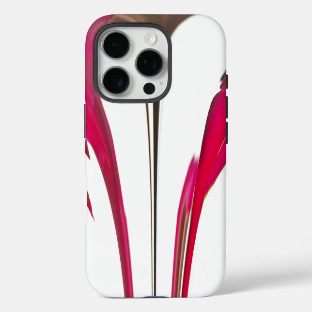 Funda iPhone 16 Pro Moda asombrosa rosa rosa roja bajo el cielo blanco (Reverso )