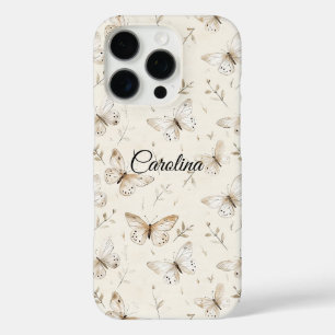 Funda iPhone 16 Pro Moda Cream Butterflies
