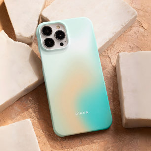 Funda iPhone 16 Pro Moda Guay Mint Beige Gradient Tie Dye Personalizad