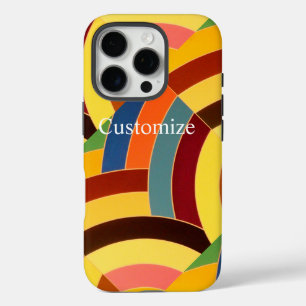 Funda iPhone 16 Pro moda moderna de chevrons multicolor