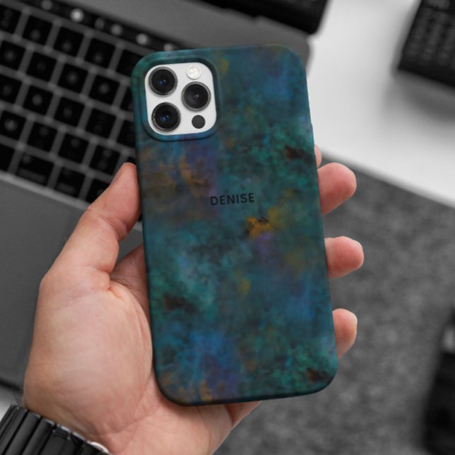 Funda iPhone 16 Pro Moda moderna Personalizado del nombre del tinte az (Subido por el creador)