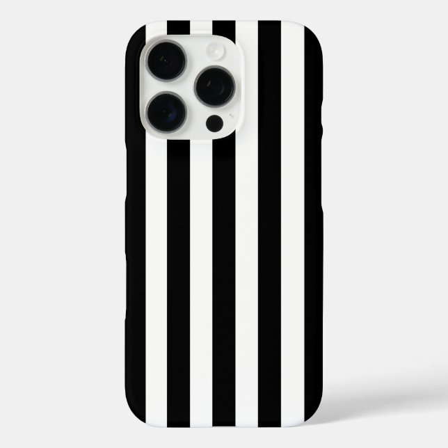 Funda iPhone 16 Pro Modern Minimalist Black and White Stripes (Reverso )