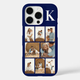 Funda iPhone 16 Pro Moderno 8 Foto Azul Marino