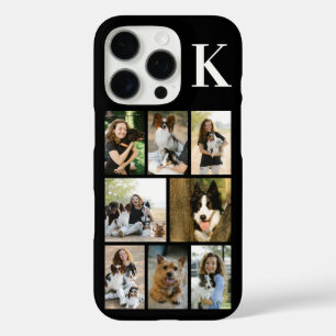Funda iPhone 16 Pro Moderno 8 Foto Negro de Mascotas