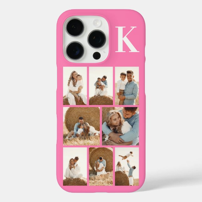 Funda iPhone 16 Pro Moderno 8 Foto Rosa (Reverso )