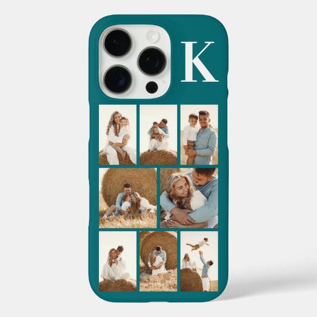 Funda iPhone 16 Pro Moderno 8 Foto Verde Acuario (Reverso )