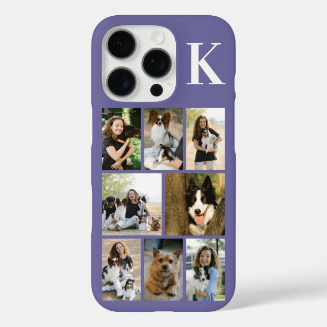 Funda iPhone 16 Pro Moderno Foto Morado 8 Mascotas (Reverso )