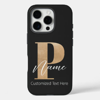 Funda iPhone 16 Pro Moderno Monogramado Inicial P & Name Personalizado