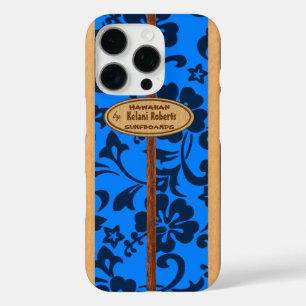 Funda iPhone 16 Pro Mokuleia Hawaii Faux Wood Monogram Surfboard Ca