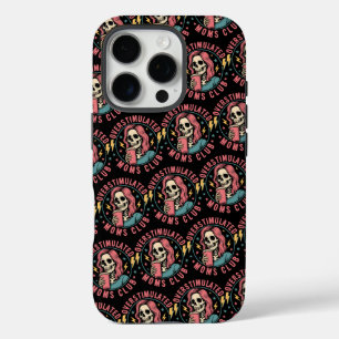 Funda iPhone 16 Pro Moms Club Skull Desordenado Mamá Vida