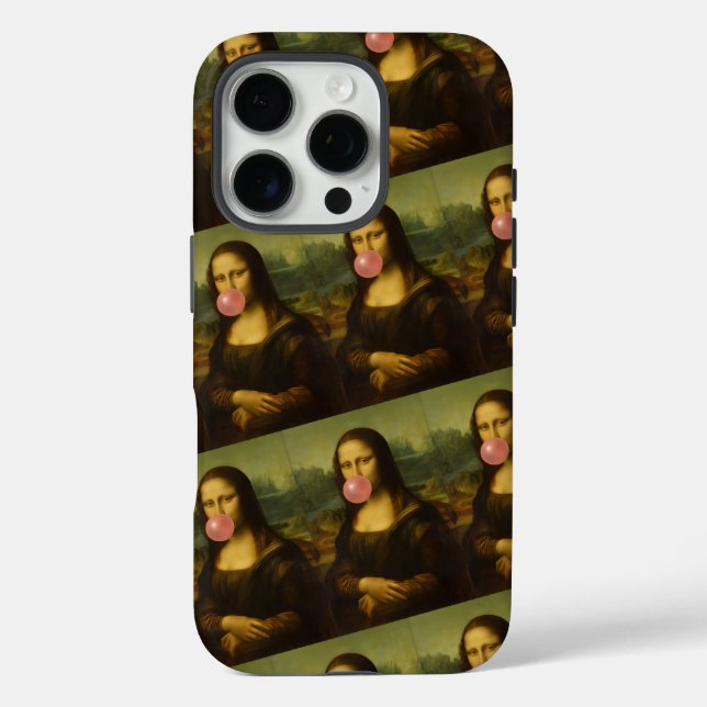 Funda iPhone 16 Pro Mona Lisa Soplando Goma Rosa (Reverso )