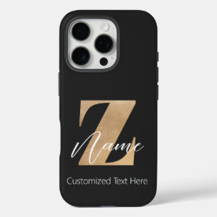 Funda iPhone 16 Pro Monograma con inicial Z y nombre personalizado