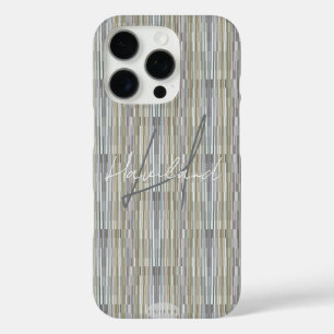 Funda iPhone 16 Pro Monograma de gradiente de oro gris HAMbWG