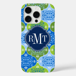 Funda iPhone 16 Pro Monograma elegante Damask