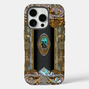Funda iPhone 16 Pro Monograma elegante de la Moda Coronelli