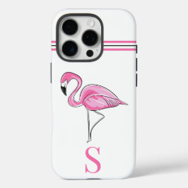 Funda iPhone 16 Pro Monograma Flamingo Rosa