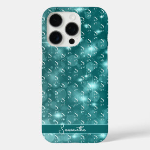 Funda iPhone 16 Pro Monograma moderno Océano espumoso azul