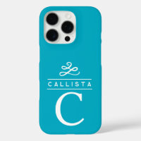 Monograma Personalizado turquesa elegante Minimali