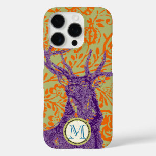 Funda iPhone 16 Pro Monograma Vintage Deer Art Nouveau Forest iphone