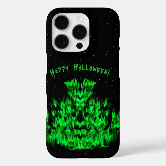 Funda iPhone 16 Pro Monstruo de la llama en el cielo estrellado (Reverso )