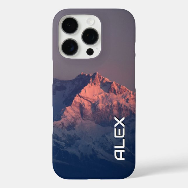 Funda iPhone 16 Pro Montaña Con Techo De Nieve Bajo Cielo Oscuro (Reverso )