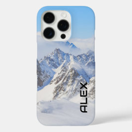 Funda iPhone 16 Pro Montaña cubierta de nieve bajo un brillante cielo
