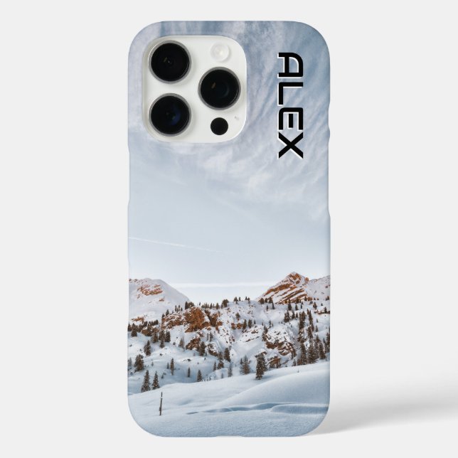 Funda iPhone 16 Pro Montaña De Nieve Bajo Un Cielo Claro Brillante (Reverso )