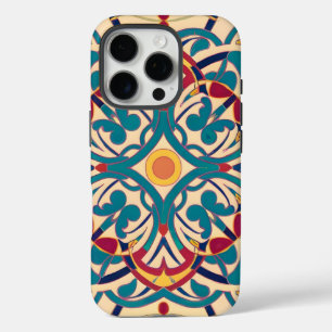Funda iPhone 16 Pro Mosaico andaluz mínimo, Mandala-Pattern